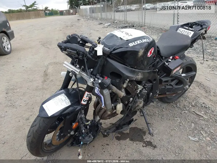 2024 Suzuki Gsx-R600 VIN: JS1GN7FA2R7100818 Lot: 45670412