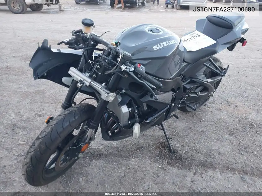 2025 Suzuki Gsx-R600 VIN: JS1GN7FA2S7100680 Lot: 43511793