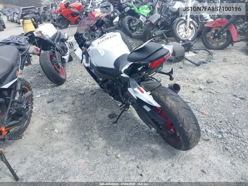 2025 Suzuki Gsx-R600 VIN: JS1GN7FA8S7100196 Lot: 44538430