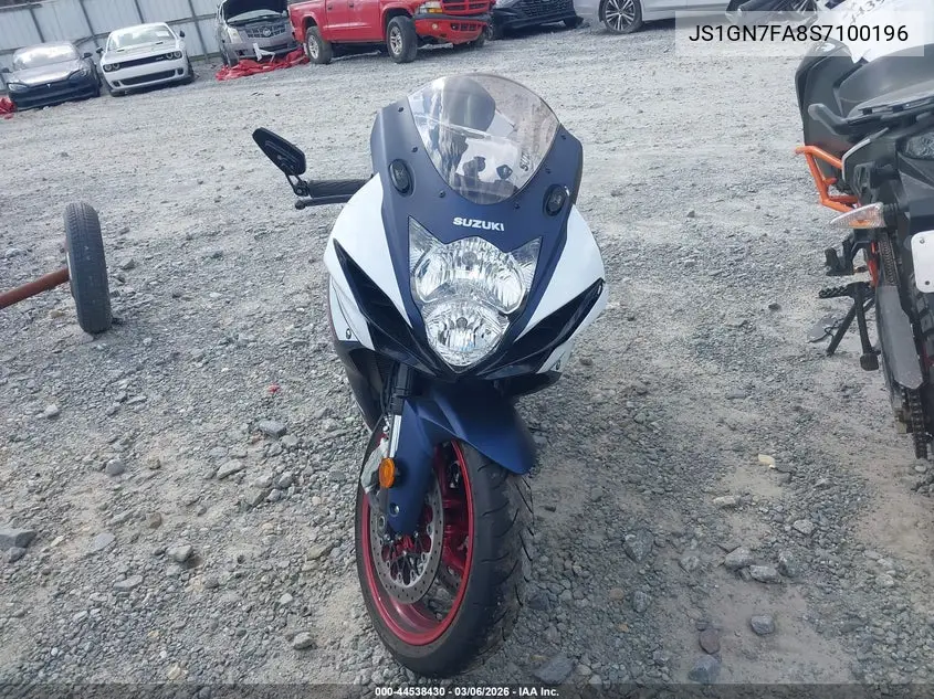2025 Suzuki Gsx-R600 VIN: JS1GN7FA8S7100196 Lot: 44538430