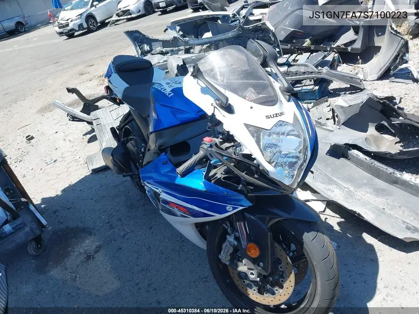 2025 Suzuki Gsx-R600 VIN: JS1GN7FA7S7100223 Lot: 45310384
