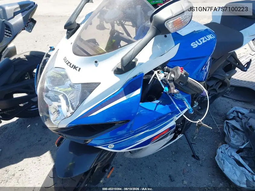 2025 Suzuki Gsx-R600 VIN: JS1GN7FA7S7100223 Lot: 45310384