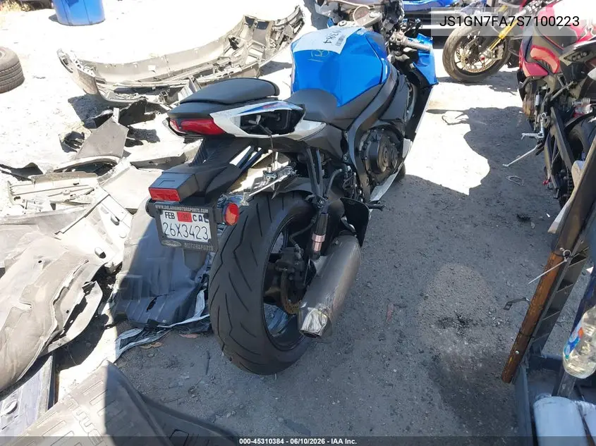 2025 Suzuki Gsx-R600 VIN: JS1GN7FA7S7100223 Lot: 45310384