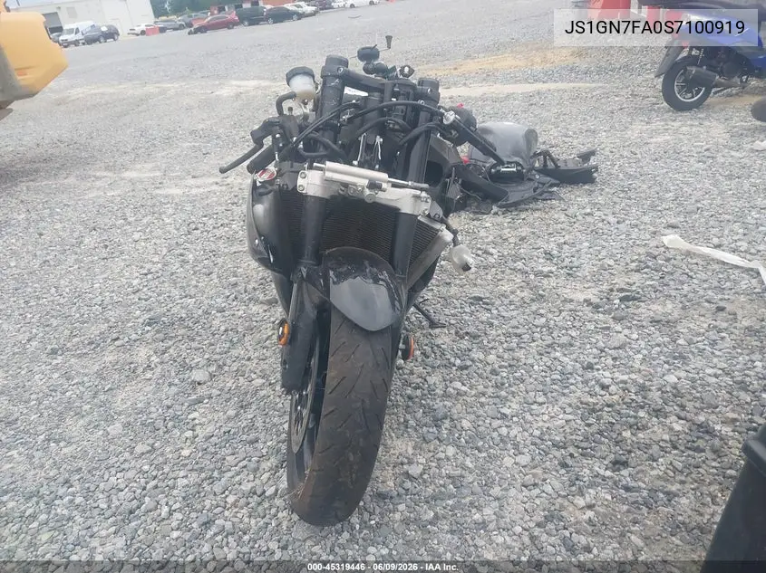 2025 Suzuki Gsx-R600 VIN: JS1GN7FA0S7100919 Lot: 45319446