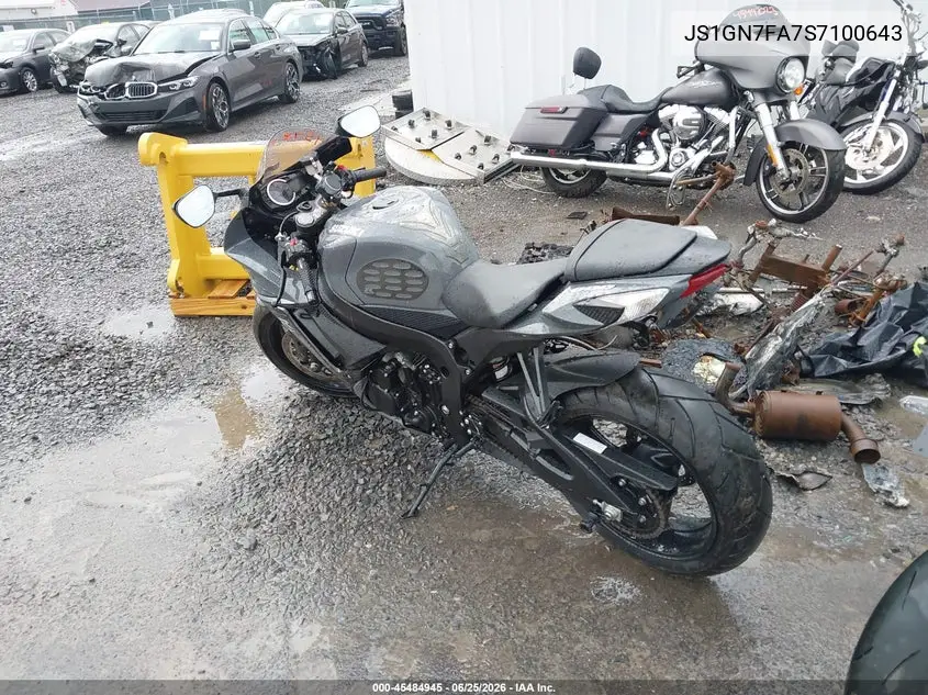 2025 Suzuki Gsx-R600 VIN: JS1GN7FA7S7100643 Lot: 45484945