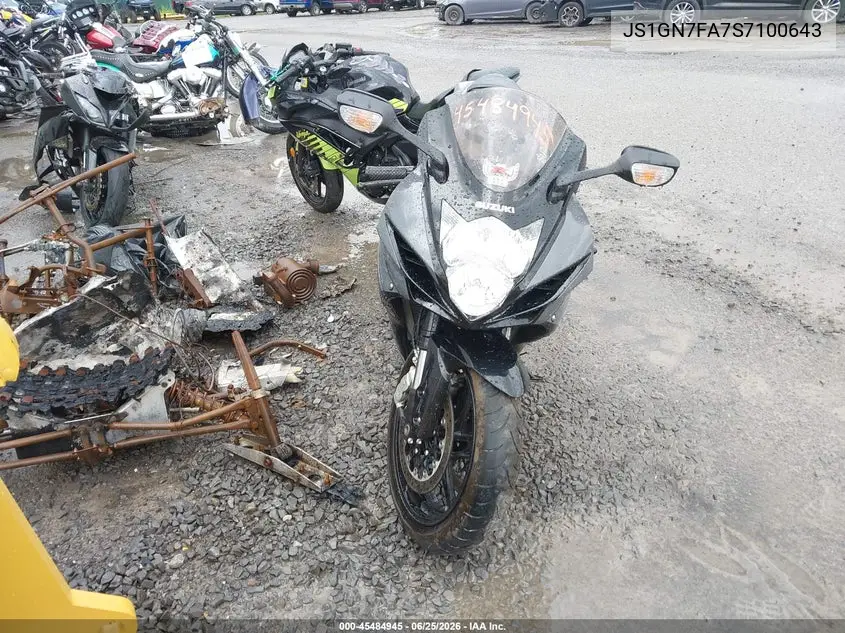 2025 Suzuki Gsx-R600 VIN: JS1GN7FA7S7100643 Lot: 45484945