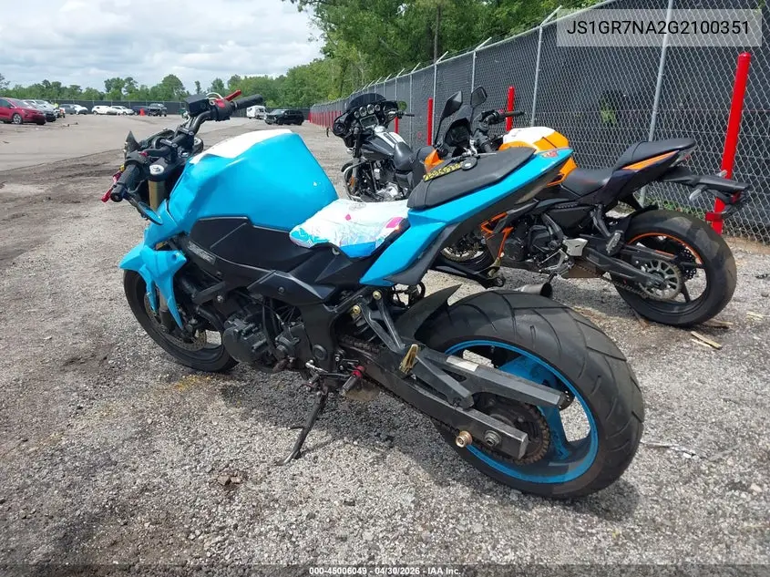 2016 Suzuki Gsx-S750 VIN: JS1GR7NA2G2100351 Lot: 45006049