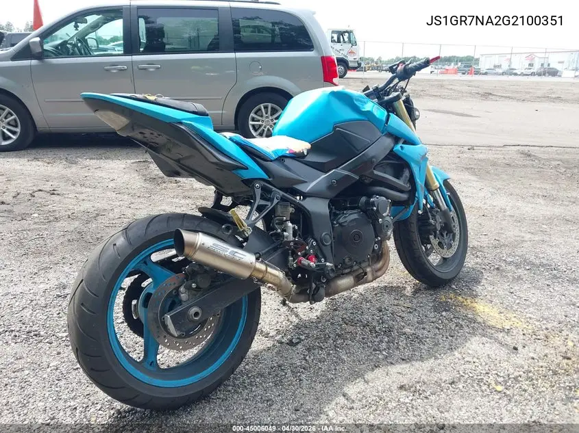 2016 Suzuki Gsx-S750 VIN: JS1GR7NA2G2100351 Lot: 45006049
