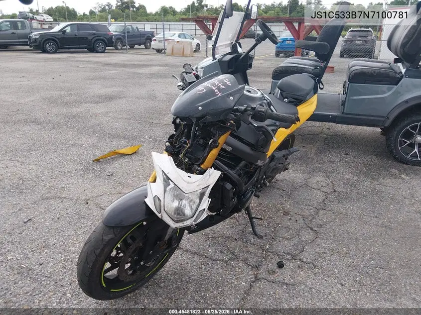 2022 Suzuki Gsx-S750 M/Z VIN: JS1C533B7N7100781 Lot: 45481823