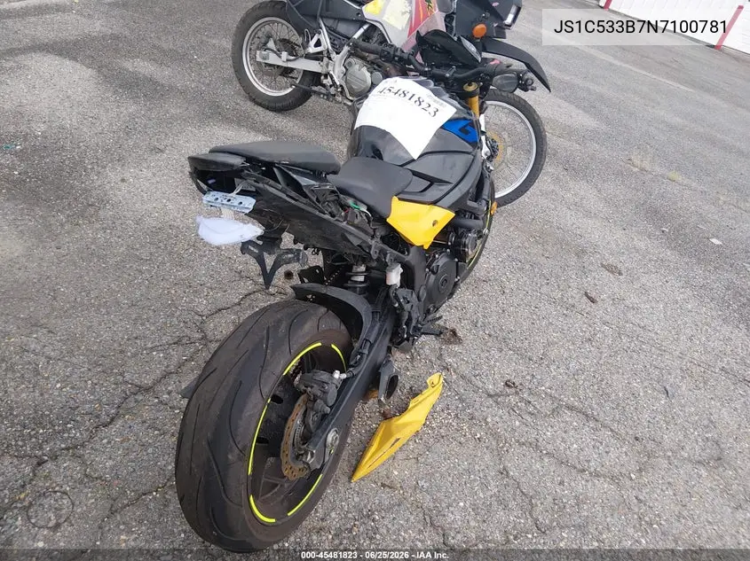 2022 Suzuki Gsx-S750 M/Z VIN: JS1C533B7N7100781 Lot: 45481823