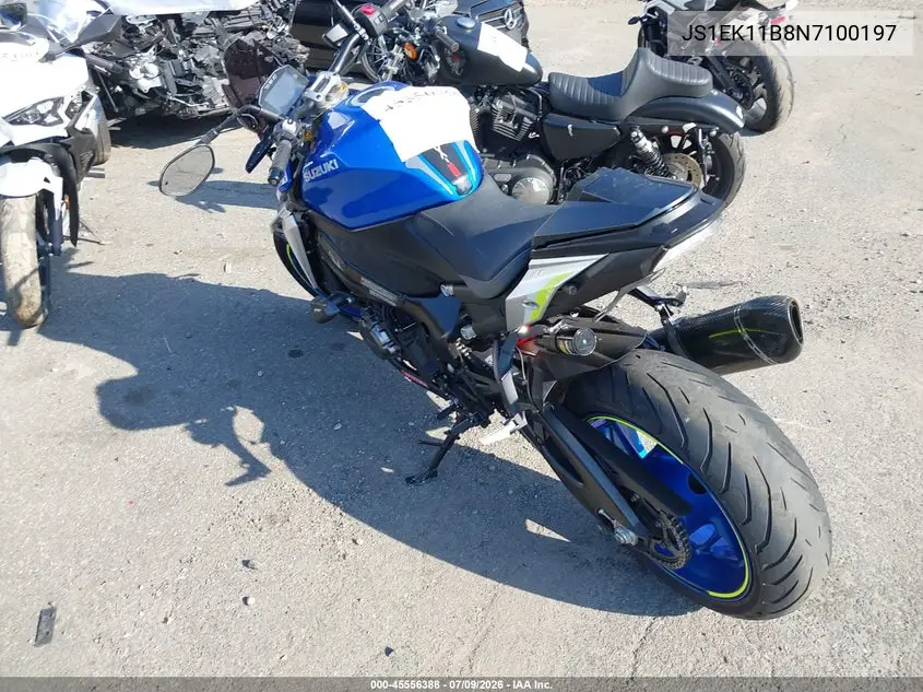 2022 Suzuki Gsx-S1000 A VIN: JS1EK11B8N7100197 Lot: 45556388