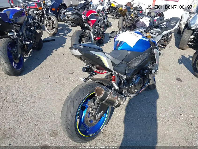 2022 Suzuki Gsx-S1000 A VIN: JS1EK11B8N7100197 Lot: 45556388