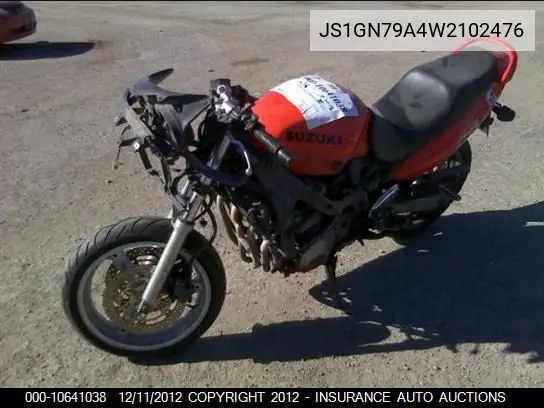 1998 Suzuki Gsx600F VIN: JS1GN79A4W2102476 Lot: 10641038