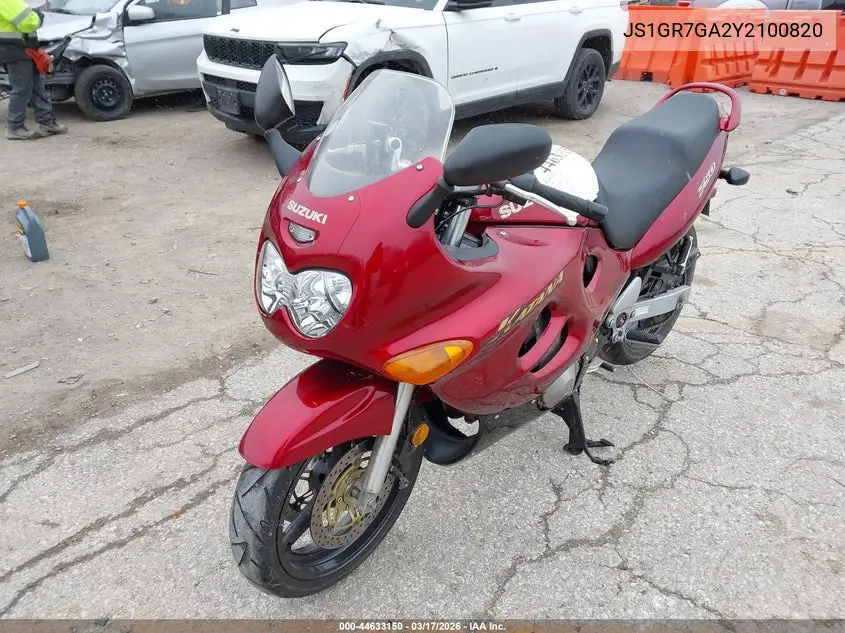 2000 Suzuki Gsx750 F VIN: JS1GR7GA2Y2100820 Lot: 44633150