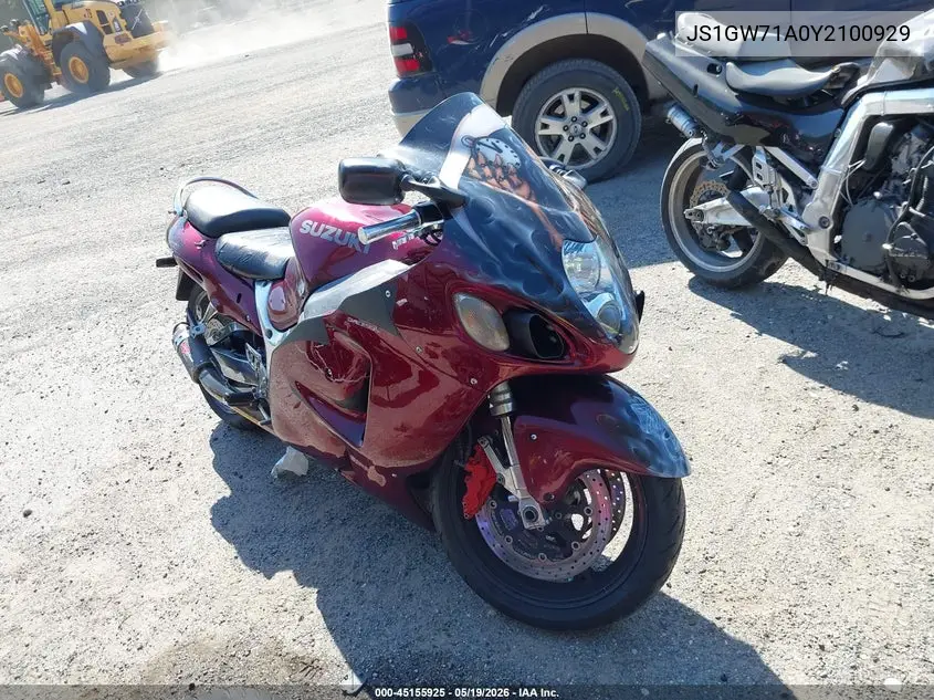 2000 Suzuki Gsx1300 R VIN: JS1GW71A0Y2100929 Lot: 45155925