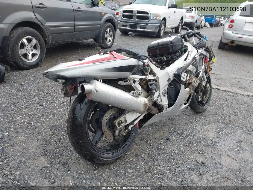 2001 Suzuki Gsx-R600 VIN: JS1GN7BA112103698 Lot: 44971015