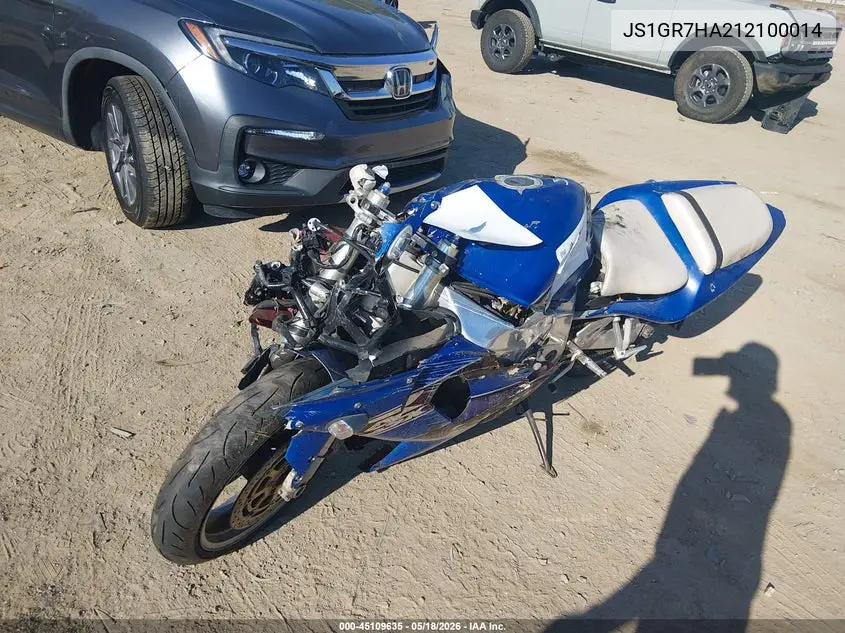 2001 Suzuki Gsx-R750 VIN: JS1GR7HA212100014 Lot: 45109635