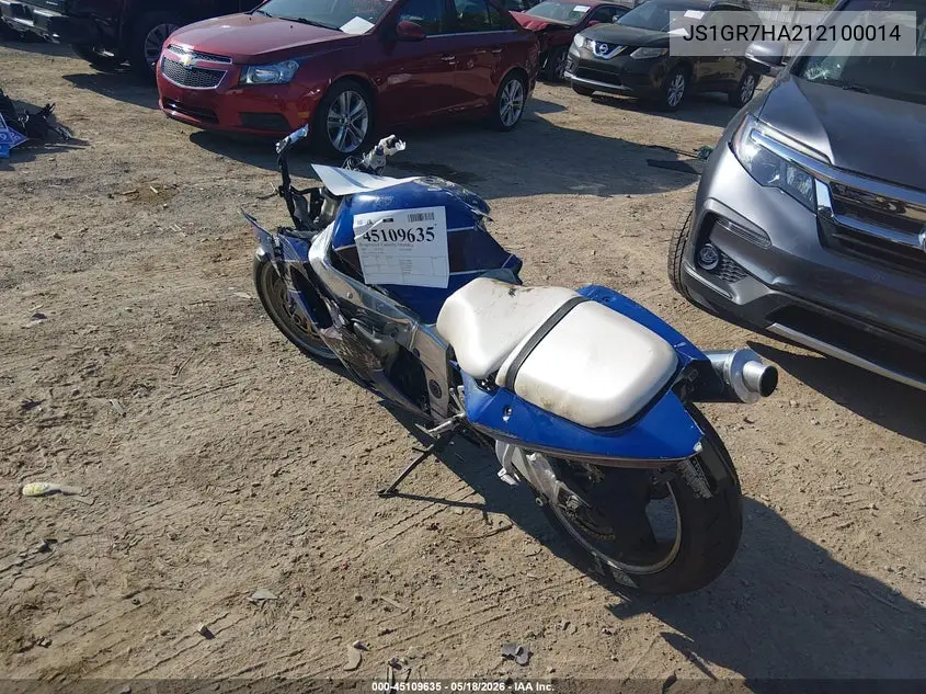2001 Suzuki Gsx-R750 VIN: JS1GR7HA212100014 Lot: 45109635