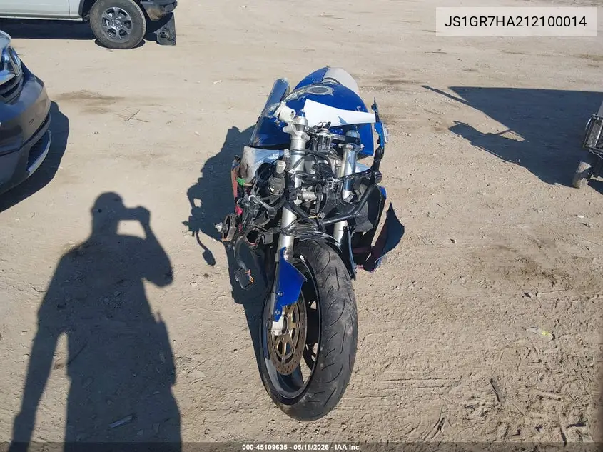 2001 Suzuki Gsx-R750 VIN: JS1GR7HA212100014 Lot: 45109635