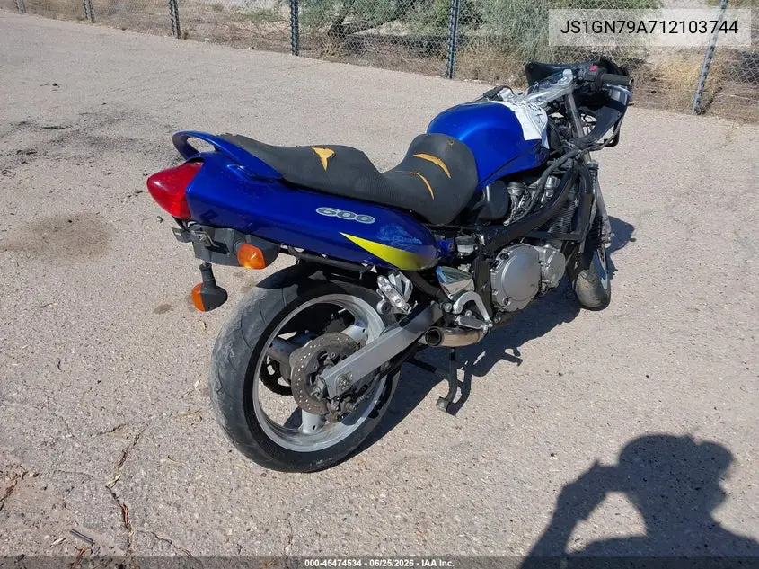 2001 Suzuki Gsx600 F VIN: JS1GN79A712103744 Lot: 45474534