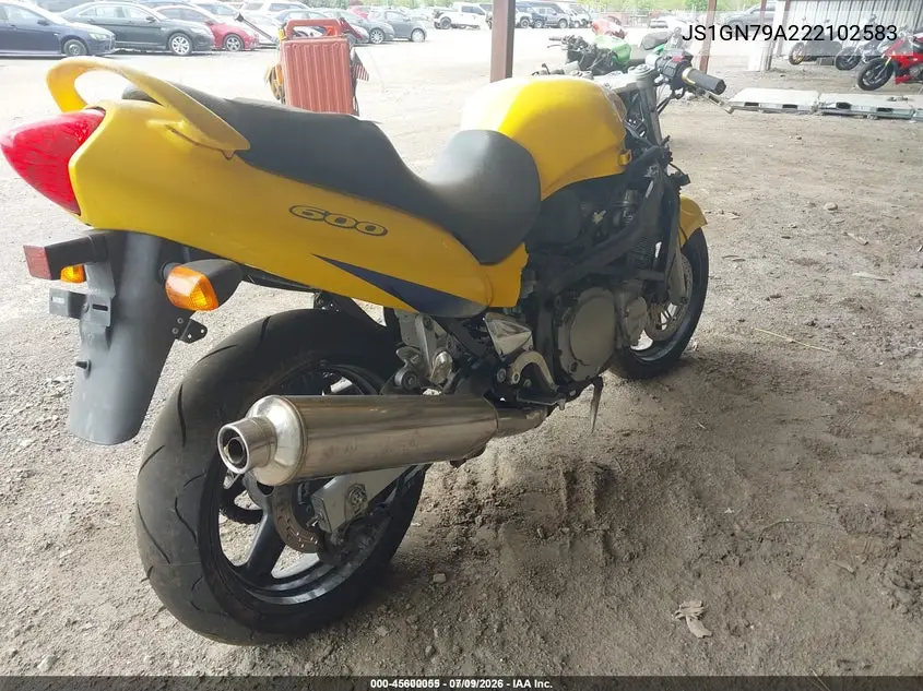 2002 Suzuki Gsx600 F VIN: JS1GN79A222102583 Lot: 45600055