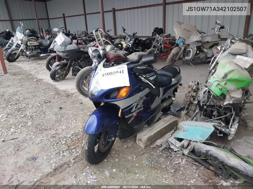 2004 Suzuki Gsx1300 R VIN: JS1GW71A342102507 Lot: 45085941