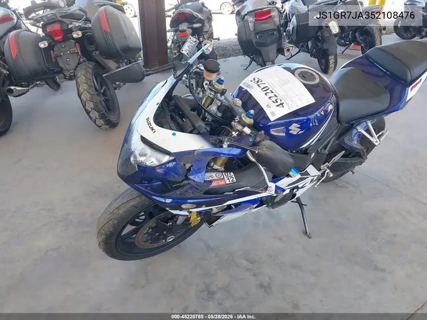 2005 Suzuki Gsx-R750 K VIN: JS1GR7JA352108476 Lot: 45220785