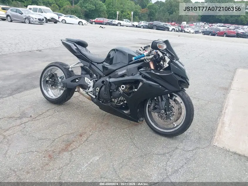 2007 Suzuki Gsx-R1000 VIN: JS1GT77A072106356 Lot: 45080874