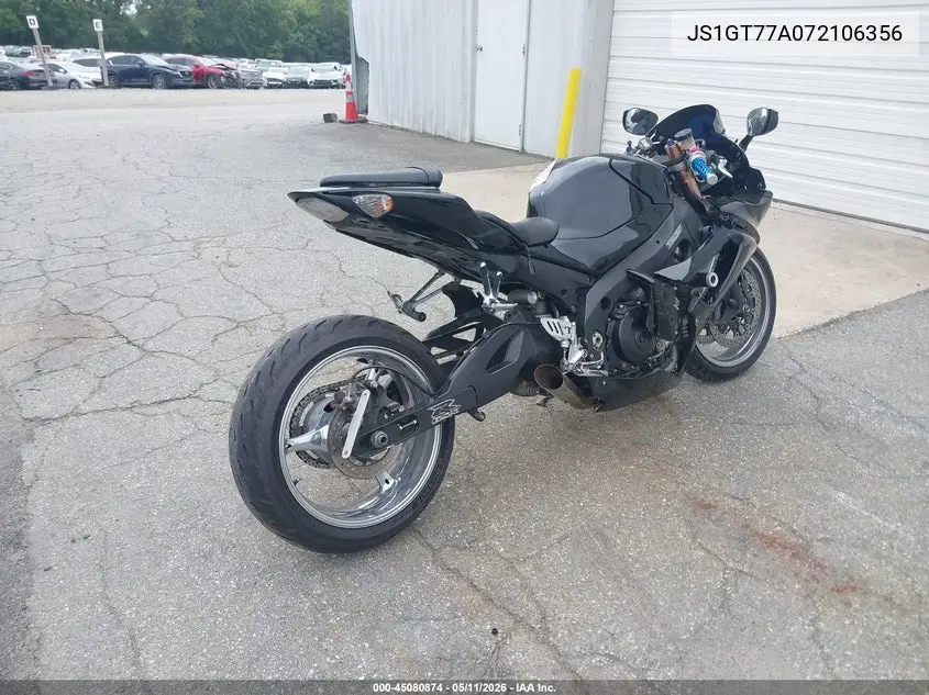 2007 Suzuki Gsx-R1000 VIN: JS1GT77A072106356 Lot: 45080874