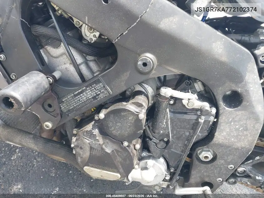 2007 Suzuki Gsx-R750 VIN: JS1GR7KA772102374 Lot: 45409507