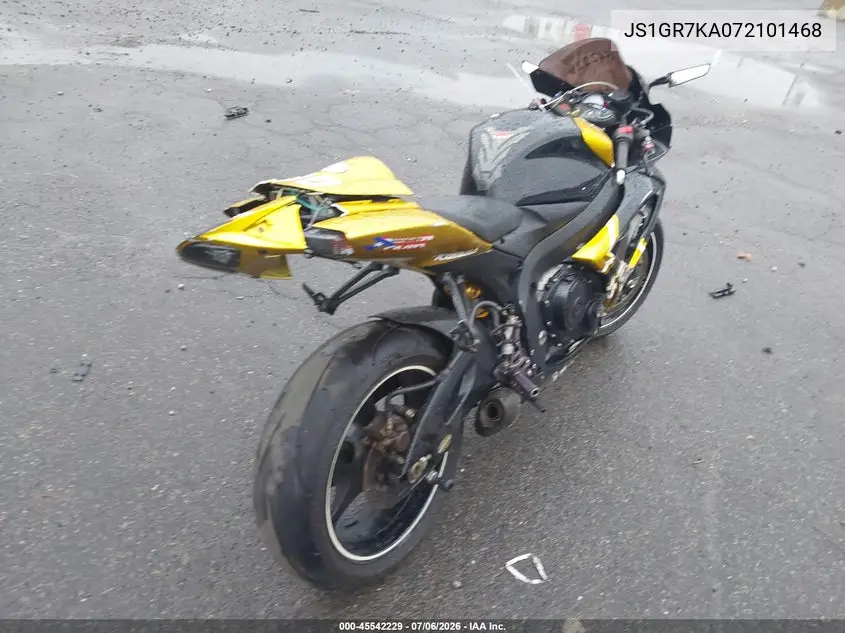 2007 Suzuki Gsx-R750 VIN: JS1GR7KA072101468 Lot: 45542229