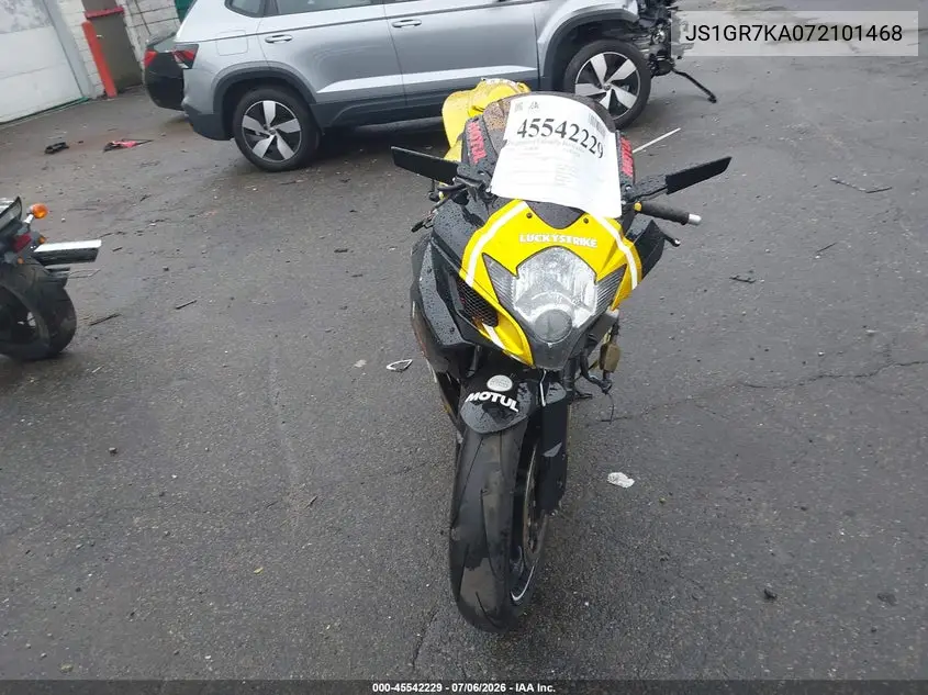 2007 Suzuki Gsx-R750 VIN: JS1GR7KA072101468 Lot: 45542229