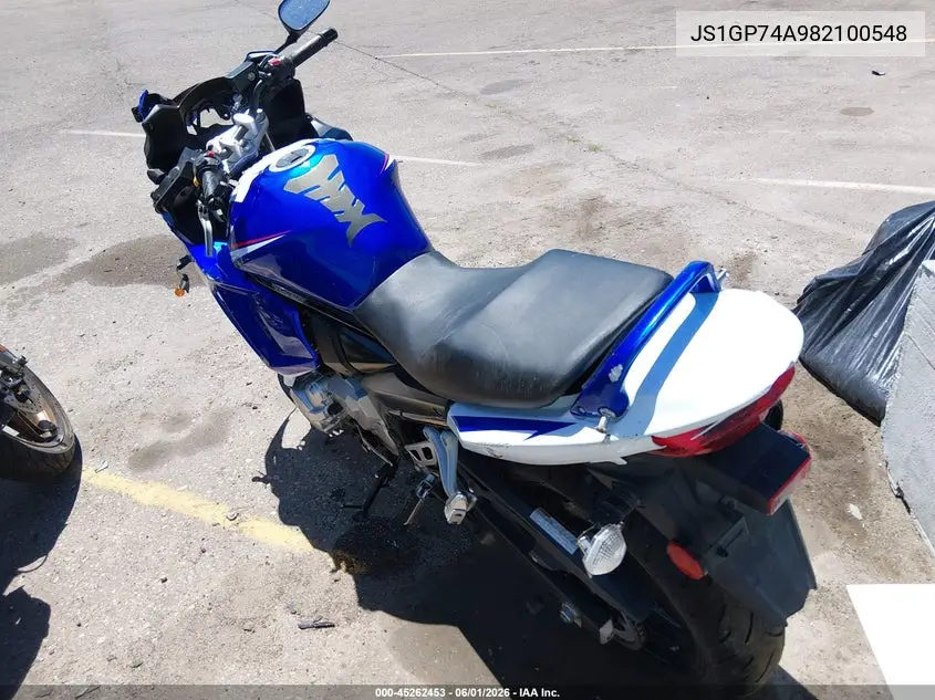 2008 Suzuki Gsx650 F VIN: JS1GP74A982100548 Lot: 45262453