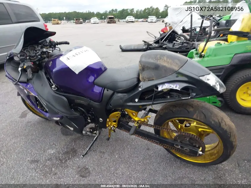 2008 Suzuki Gsx1300 R VIN: JS1GX72A582108956 Lot: 45442198