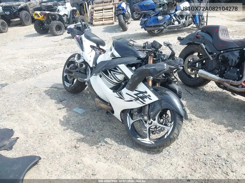 2008 Suzuki Gsx1300 R VIN: JS1GX72A082104278 Lot: 45507654