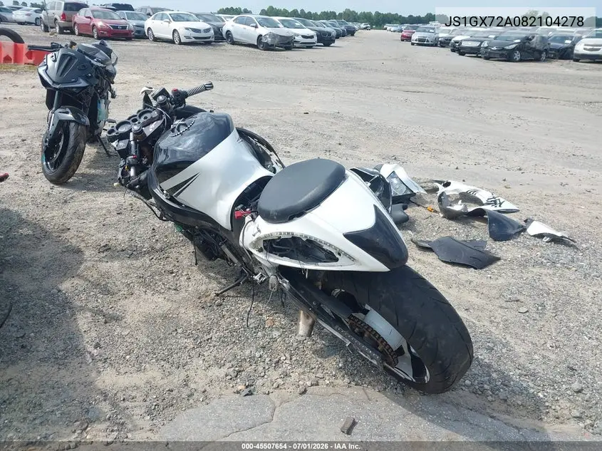 2008 Suzuki Gsx1300 R VIN: JS1GX72A082104278 Lot: 45507654