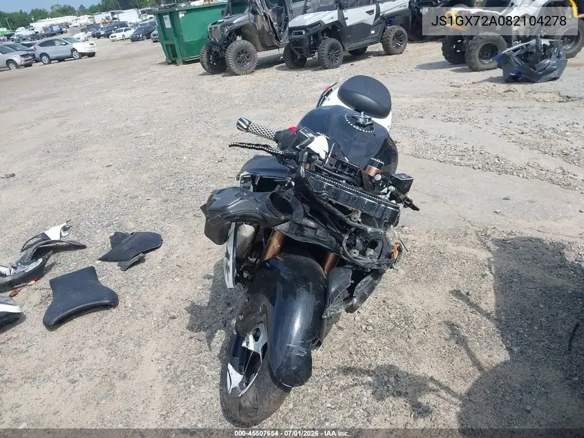 2008 Suzuki Gsx1300 R VIN: JS1GX72A082104278 Lot: 45507654