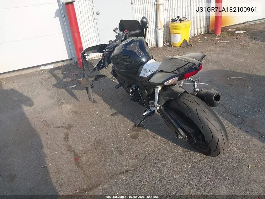2008 Suzuki Gsx-R750 VIN: JS1GR7LA182100961 Lot: 45526057
