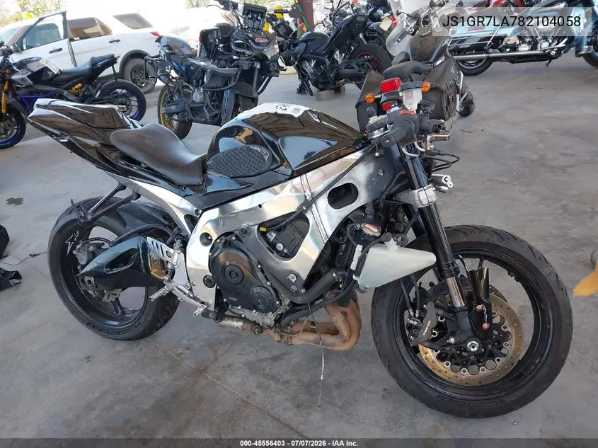 2008 Suzuki Gsx-R750 VIN: JS1GR7LA782104058 Lot: 45556403