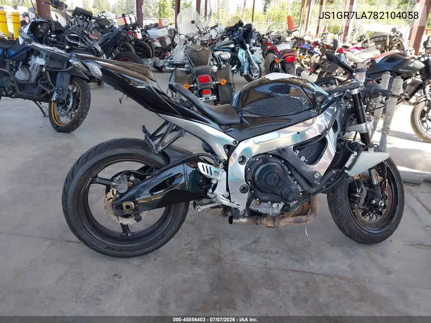 2008 Suzuki Gsx-R750 VIN: JS1GR7LA782104058 Lot: 45556403