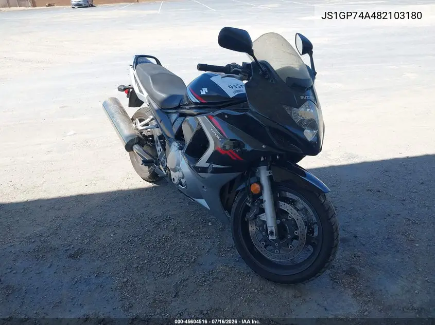 2008 Suzuki Gsx650 F VIN: JS1GP74A482103180 Lot: 45604516