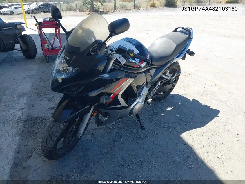 2008 Suzuki Gsx650 F VIN: JS1GP74A482103180 Lot: 45604516