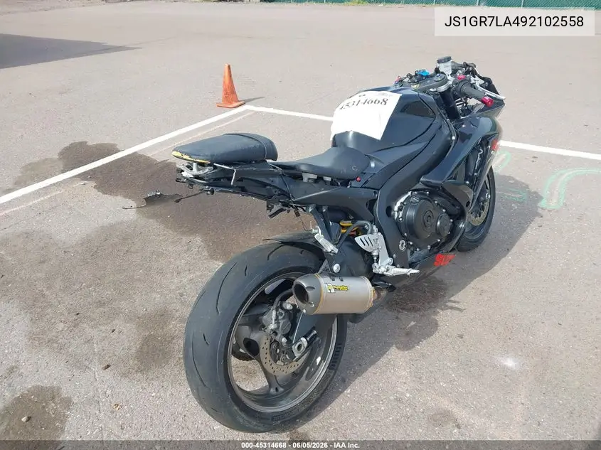 2009 Suzuki Gsx-R750 VIN: JS1GR7LA492102558 Lot: 45314668