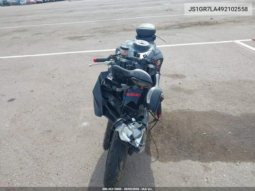 2009 Suzuki Gsx-R750 VIN: JS1GR7LA492102558 Lot: 45314668