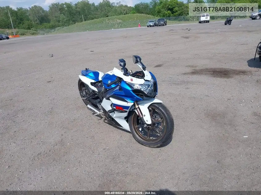 2011 Suzuki Gsx-R1000 VIN: JS1GT78A8B2100814 Lot: 45160234