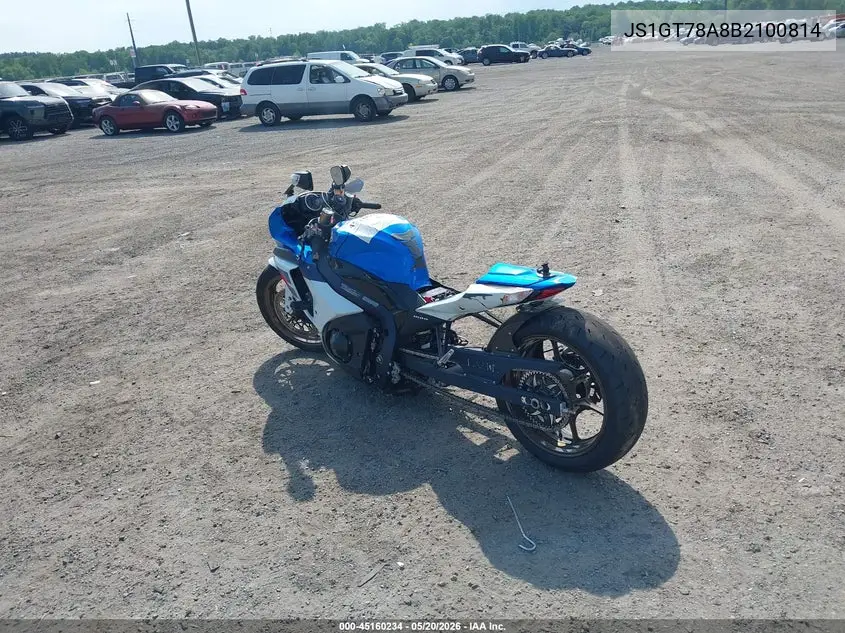 2011 Suzuki Gsx-R1000 VIN: JS1GT78A8B2100814 Lot: 45160234