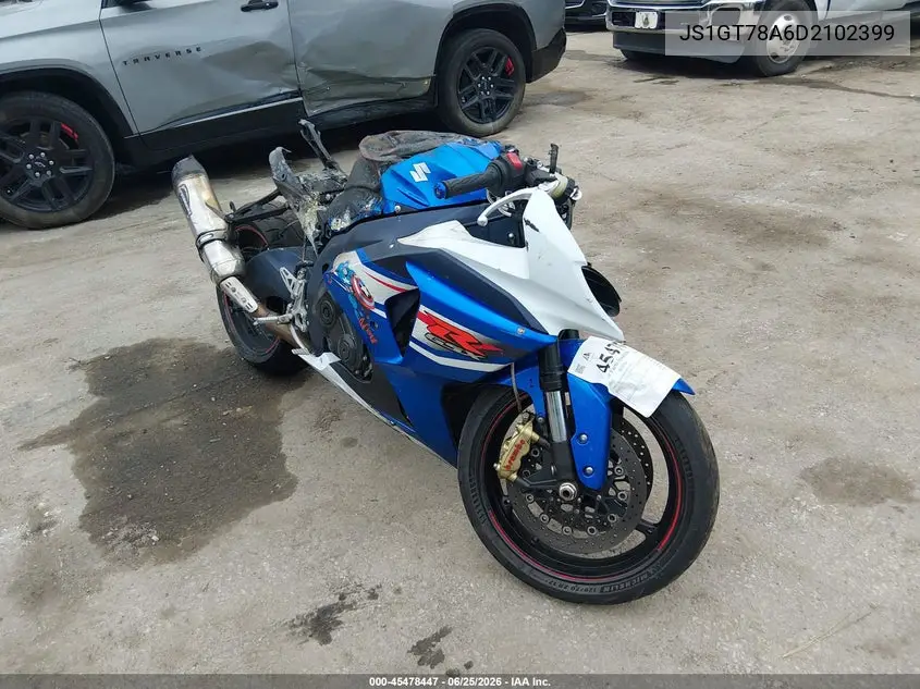 2013 Suzuki Gsx-R1000 VIN: JS1GT78A6D2102399 Lot: 45478447