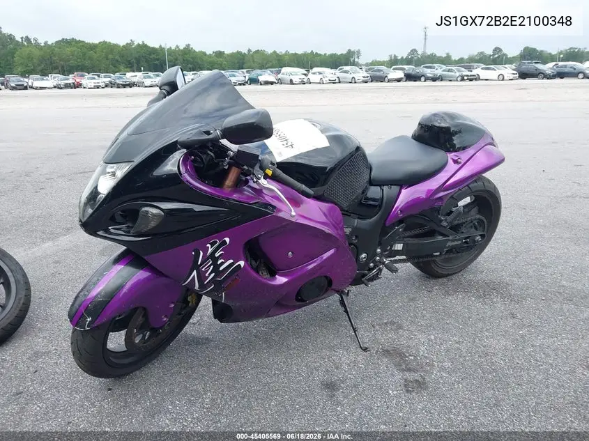2014 Suzuki Gsx1300 Ra VIN: JS1GX72B2E2100348 Lot: 45405569