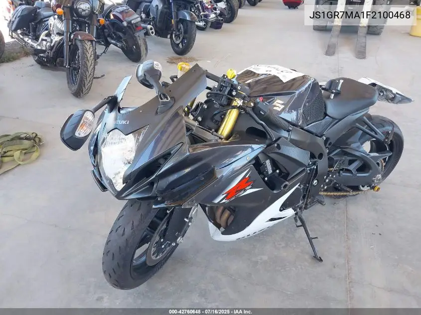 2015 Suzuki Gsx-R750 VIN: JS1GR7MA1F2100468 Lot: 42760648