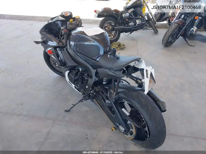2015 Suzuki Gsx-R750 VIN: JS1GR7MA1F2100468 Lot: 42760648